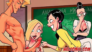 Hook-up and orgy in anatomy class - Freaks
