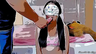 Engaño a Inocente Sobrina en ley Nuevamente con el Truco del Helado y le meto mi Polla en su Boca Animation Anime porn