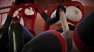 Incredibles - Copy Futa - Violet Parr gets creampied by Helen - 3D Porn